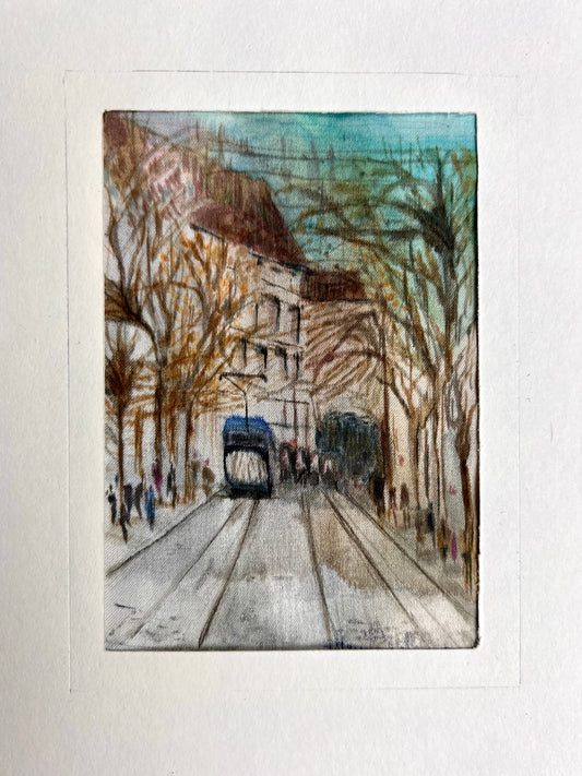 Hand-painted silk miniature