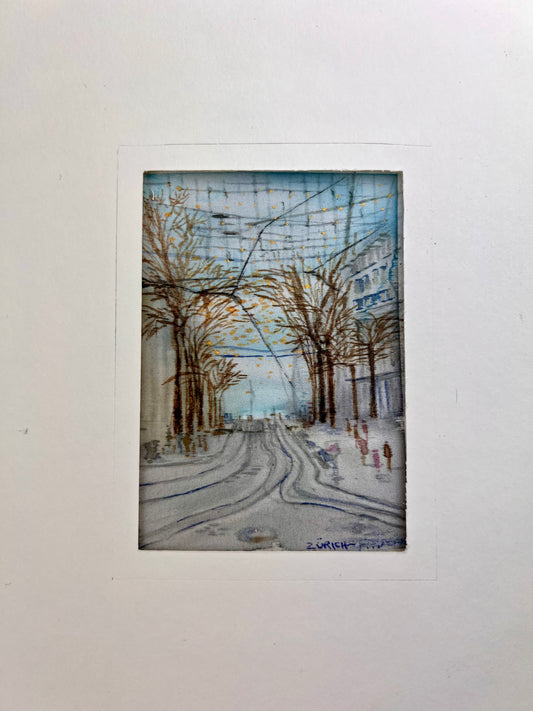 Hand-painted silk miniature.