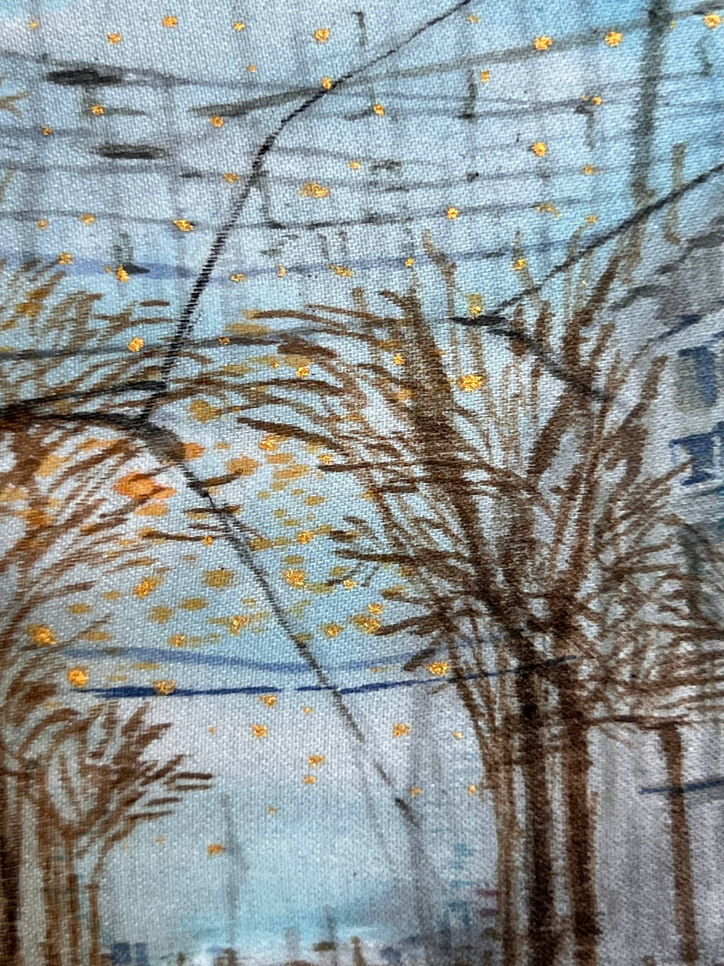 Hand-painted silk miniature.